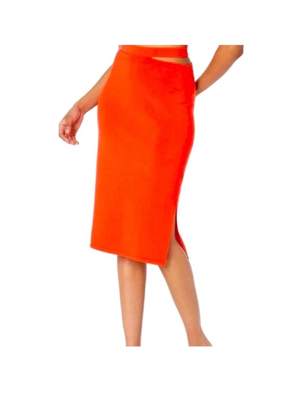 The Drop Valentina Cut Out Pull On Stretch Midi Skirt Size XXS